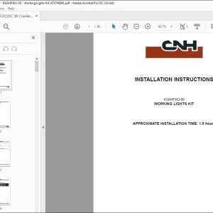 CNH CX235C SR WORKING LIGHTS KIT INSTALLATION INSTRUCTIONS MANUAL 47474804 - PDF DOWNLOAD
