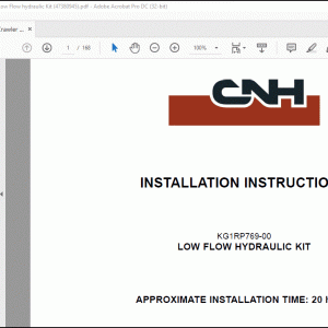 CNH CX235CSR Crawler Excavator - KG1RP769 - Low Flow hydraulic Kit Installation Instructions Manual(47380945)_EN_FR_ES_IT_FR - PDF DOWNLOAD