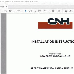 CNH CX235CSR Crawler Excavator - KG1RP770 - Low Flow hydraulic Kit Installation Instructions Manual(47380948)_EN_FR_ES_IT_FR - PDF DOWNLOAD