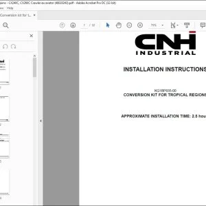 CNH CX240C CX260C Crawler Excavator CONVERSION KIT FOR TROPICAL REGIONS INSTALLATION INSTRUCTIONS MANUAL 48020243 EN/ZH - PDF DOWNLOAD