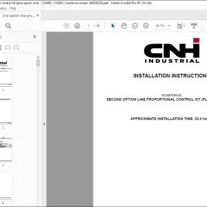 CNH CX240C CX260C SECOND OPTION LINE PROPORTIONAL CONTROL KIT INSTALLATION INSTRUCTIONS MANUAL 48020239 EN_ZH - PDF DOWNLOAD
