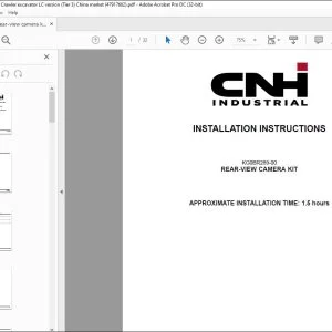 CNH CX240C Crawler excavator Standard REAR-VIEW CAMERA KIT INSTALLATION INSTRUCTIONS MANUAL 47917662 EN_ZH - PDF DOWNLOAD