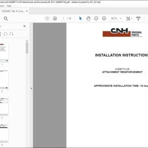 CNH CX250C ATTACHMENT REINFORCEMENT INSTALLATION INSTRUCTIONS MANUAL 84488719 EN_DE_FR_ES_IT - PDF DOWNLOAD