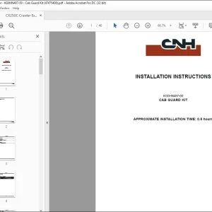 CNH CX250C CAB GUARD KITEXCAVATORS INSTALLATION INSTRUCTIONS MANUAL 47475408 - PDF DOWNLOAD