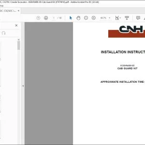 CNH CX250C CX250C LR CX300C CX350C CX370C Cab Guard Kit Installation Instructions Manual 47474914 EN_FR_DE_IT_ES - PDF DOWNLOAD