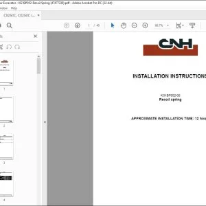 CNH CX250C CX250C LR Recoil spring INSTALLATION INSTRUCTIONS MANUAL 47477239 EN_DE_FR_ES_IT - PDF DOWNLOAD