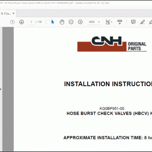 CNH CX250C Tier 4, Crawler Excavators,Kit KG0BP951-00 Hose Burst Check Valves (HBCV) kit Installation Instructions Manual_EN_FR_IT_ES_DE(84485693) - PDF DOWNLOAD