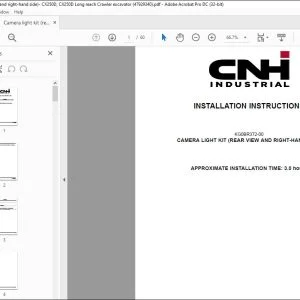 CNH CX250D CX250D Long Reach CAMERA LIGHT KIT (REAR VIEW AND RIGHT-HAND SIDE) INSTALLATION INSTRUCTIONS MANUAL 47929340 EN_DE_FR_IT_ES - PDF DOWNLOAD