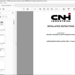 CNH CX250D Long Reach BUCKET LINKAGE KIT (WITH HANGING HOOK) INSTALLATION INSTRUCTIONS MANUAL 47880497 EN_DE_FR_IT_ES - PDF DOWNLOAD