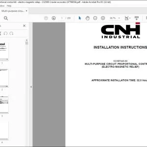 CNH CX250D MULTI-PURPOSE CIRCUIT PROPORTIONAL CONTROL KIT (ELECTRO-MAGNETIC RELIEF) INSTALLATION INSTRUCTIONS MANUAL 47789054 - PDF DOWNLOAD