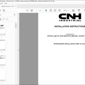 CNH CX250D OPTION LINE KIT (FOR ARM WITH SEATING - SHORT ARM ONLY) INSTALLATION INSTRUCTIONS MANUAL 47789067 EN_DE_FR_ES_IT - PDF DOWNLOAD