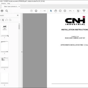 CNH CX250D REAR-VIEW CAMERA LIGHT KIT INSTALLATION INSTRUCTIONS MANUAL 47929339 EN_DE_FR_IT_ES - PDF DOWNLOAD