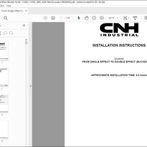 CNH CX26C CX30C E26C E30C Mini Excavator From SINGLE EFFECT TO DOUBLE EFFECT (BUCKET-IN) KIT INSTALLATION INSTRUCTIONS MANUAL 90326453 - PDF DOWNLOAD