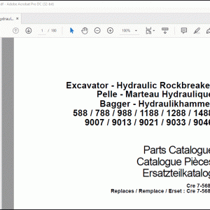Case Crawler Excavator 588 / 788 / 988 / 1188 / 1288 / 1488 9007 / 9013 / 9021 / 9033 / 9046 Excavator - Hydraulic Rock breaker Parts Catalogue Manual(7-5681) - PDF DOWNLOAD
