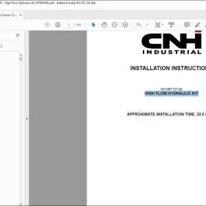 CNH CX300C Crawler Excavator KG1BP137-00 High Flow Hydraulic Kit Installation Instructions Manual 47484030 EN_FR_DE_IT_ES - PDF DOWNLOAD