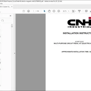 CNH CX300C Crawler Excavator Multi-Purpose Circuit Pedal Kit electro-magnetic relief Installation Instructions Manual 47484032 EN_FR_DE_IT_ES - PDF DOWNLOAD