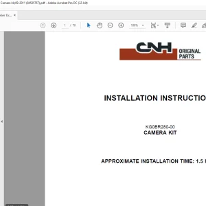 CNH CX300C KG0BR280-00 CAMERA KIT INSTALLATION INSTRUCTIONS MANUAL_EN_FR_IT_ES_DE(84535767)  - PDF DOWNLOAD