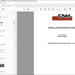 CNH CX300C PRE-CLEANER INSTALLATION INSTRUCTIONS MANUAL 47399792 - PDF DOWNLOAD