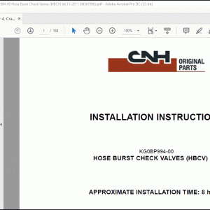 CNH CX300C Tier 4, Crawler Excavators,Kit KG0BP994-00 Hose Burst Check Valves (HBCV) kit Installation Instructions Manual_EN_FR_IT_ES_DE(84561996) - PDF DOWNLOAD
