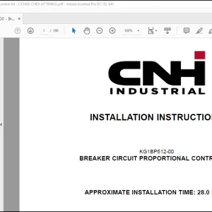 CNH CX300D Crawler Excavators KG1BP512-00 - Breaker circuit proportional control kit Installation Instructions Manual(47789403)_EN_FR_IT_ES_DE - PDF DOWNLOAD