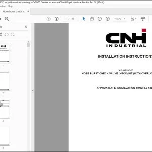 CNH CX300D HOSE BURST CHECK VALVE (HBCV) KIT (WITH OVERLOAD WARNING) INSTALLATION INSTRUCTIONS MANUAL 47880500 - PDF DOWNLOAD