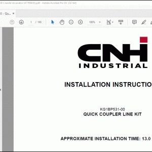 CNH CX300D KG1BP531-00 Quick coupler line kit Installation Instruction Manual(47789435)_EN_FR_IT_FR_ES - PDF DOWNLOAD