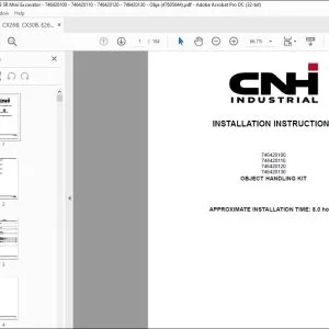 CNH CX30B E29B SR CX26B E26B SR  OBJECT HANDLING KIT INSTALLATION INSTRUCTIONS MANUAL 47605644 EN_DE_ES_FR_IT - PDF DOWNLOAD
