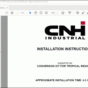 CNH CX350B CX370B Conversion kit for tropical regions Installation Instructions Manual(47914995) -  PDF DOWNLOAD