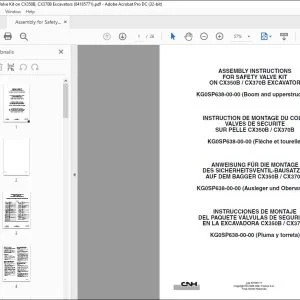 CNH CX350B CX370B EXCAVATOR SAFETY VALVE KIT ASSEMBLY INSTALLATION INSTRUCTIONS MANUAL 84185771 EN_DE_FR_ES - PDF DOWNLOAD