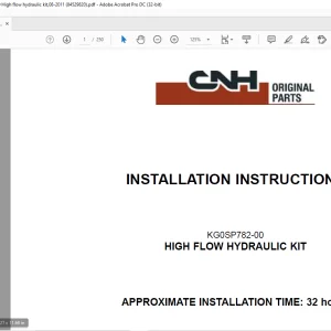 CNH CX350C CX370C Crawler Excavator High Flow Hydraulic Kit Installation Instructions Manual(84529820)_EN_FR_ES_IT_DE - PDF DOWNLOAD