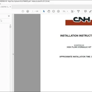CNH CX350C CX370C Crawler Excavator KG0SP892-00 High Flow Hydraulic Kit Installation Instructions Manual 47484035 EN_FR_DE_IT_ES - PDF DOWNLOAD