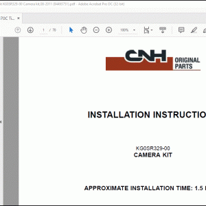 CNH CX350C CX370C Crawler Excavator KG0SR329-00 Camera Kit Installation Instructions Manual(84493751)EN_FR_IT_DE_ES - PDF DOWNLOAD