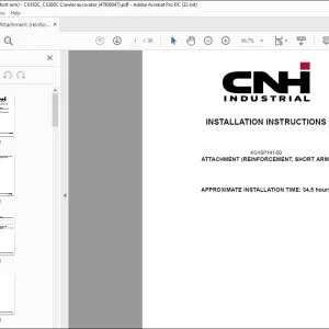 CNH CX350C CX380C ATTACHMENT (REINFORCEMENT, SHORT ARM) INSTALLATION INSTRUCTIONS MANUAL 47906047 EN_ZH - PDF DOWNLOAD