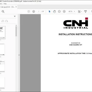 CNH CX350C CX380C CAB GUARD KIT INSTALLATION INSTRUCTIONS MANUAL 47906056 EN_ZH - PDF DOWNLOAD