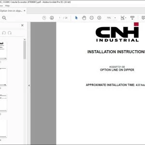CNH CX350C CX380C OPTION LINE ON DIPPER INSTALLATION INSTRUCTIONS MANUAL 47906081 - PDF DOWNLOAD
