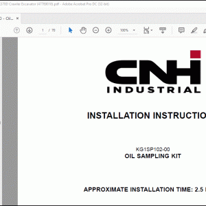 CNH CX350D CX370D KG1SP102-00 Oil Sampling Kit Installation Instructions Manual(47789018)EN_FR_IT_DE_ES - PDF DOWNLOAD
