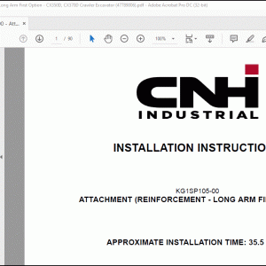CNH CX350D CX370D KG1SP105-00 Attachment Reinforcement Long Arm First Option Installation Instructions Manual(47789006)  - PDF DOWNLOAD