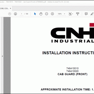 CNH CX39B E39B CX35B E35B SR Mini Excavator Cab Guard(Front) Installation Instructions Manual(47606683) - PDF DOWNLOAD