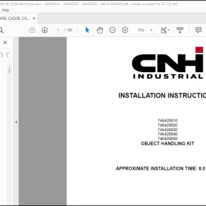 CNH CX45B, CX50B, CX55B, E45B SR, E50B SR, E55B Mini Excavator Installation Instructions Manual(47605645)_EN_FR_IT_ES_DE - PDF DOWNLOAD