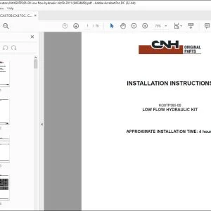 CNH CX470B CX470C LOW FLOW HYDRAULIC KIT INSTALLATION INSTRUCTIONS MANUAL 84534669 - PDF DOWNLOAD