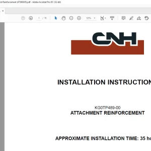 CNH CX470C Crawler Excavator KG0TP489-00 Attachament Reinforcement Installation Instructions Manual(47399305)_EN_FR_ES_DE_IT - PDF DOWNLOAD