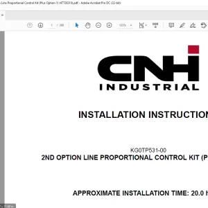 CNH CX470C Crawler Excavator KG0TP531-00 - 2nd Option Line Proportional Control Kit (Plus Option 1) Installation Instructions Manual(47728310)EN_FR_IT_ES_DE - PDF DOWNLOAD