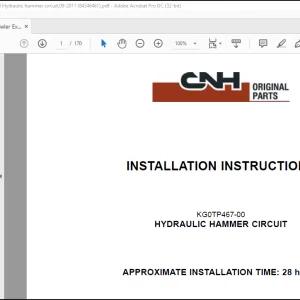 CNH CX470C, Crawler Excavators,Kit KG0TP467-00 Hydraulic hammer circuit, Installation Instructions Manual(84546461)_EN_FR_IT_ES_DE - PDF DOWNLOAD