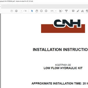 CNH CX470C KG0TP491-00 LOW FLOW HYDRAULIC KIT INSTALLATION INSTRUCTIONS MANUAL_EN_FR_IT_ES_DE(47382842)  - PDF DOWNLOAD
