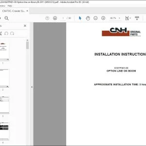 CNH CX470C OPTION LINE ON BOOM INSTALLATION INSTRUCTIONS MANUAL 84531212 - PDF DOWNLOAD