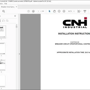 CNH CX490D Breaker Circuit Kit Installation Manual (47960355) PDF