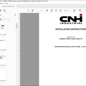 CNH CX490D CX500D Long Reach CAMERA (RIGHT-HAND SIDE) KIT INSTALLATION INSTRUCTIONS MANUAL 47929369 EN_DE_FR_IT_ES - PDF DOWNLOAD