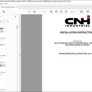 CNH CX490D MULTI-PURPOSE CIRCUIT PROPORTIONAL CONTROL KIT (ELECTRO-MAGNETIC RELIEF) INSTALLATION INSTRUCTIONS MANUAL 47960358 - PDF DOWNLOAD