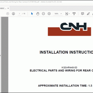 CNH CX75C SR CX80C Midi Excavator Electrical Parts And Wiring For Rear Camera Kit Installation Instructions Manual(47590166)_EN_FR_ES_IT_DE - PDF DOWNLOAD
