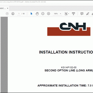 CNH CX75C SR CX80C Midi Excavator Second Option Line Long Arm Installation Instruction Manual _EN_FR_DE_IT_ES(47613815) - PDF DOWNLOAD